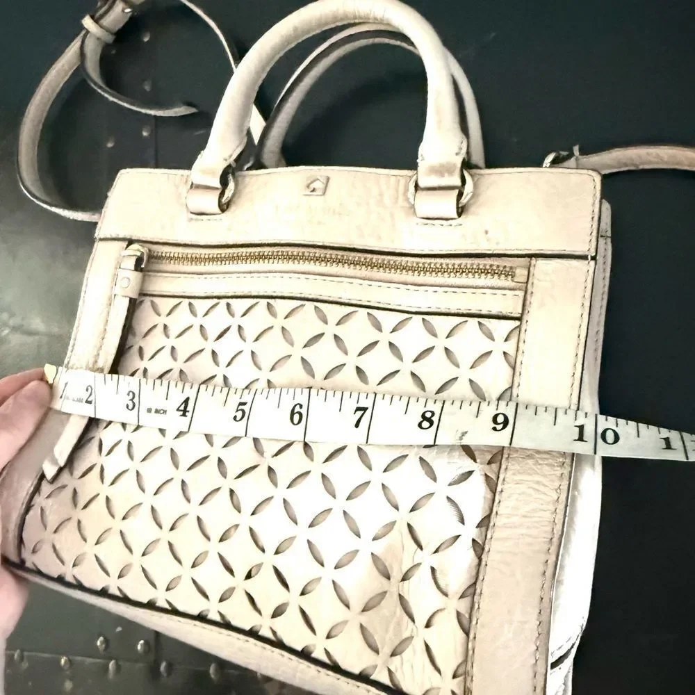 Kate Spade Perri Lane Mini Romy Satchel In Blush Beige Leather